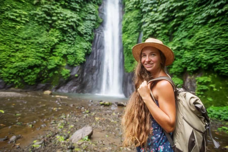 Bali: Munduk Waterfalls Trek, Twin Lakes and Temple Tour - Banyumala Twin Waterfall trek: the stairs, the spray, and a possible swim