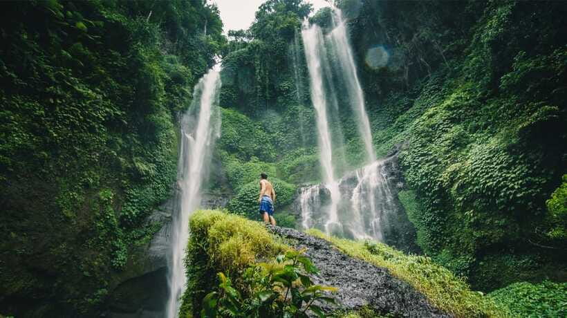 Bali: Sekumpul and Banyumala Waterfall Guided Trek - Banyumala Waterfall: wider falls, tough steps, and swimming time