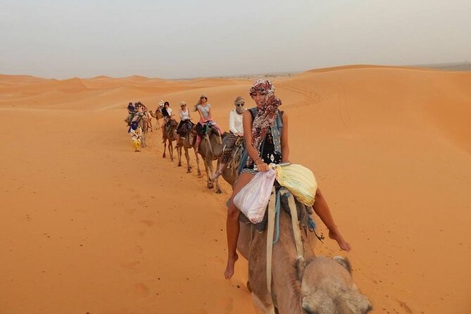 Camel trek with 1 Night in Luxury camp with Dinner+ Sundbording - Sunset dune climb in Merzouga: the moment everyone remembers