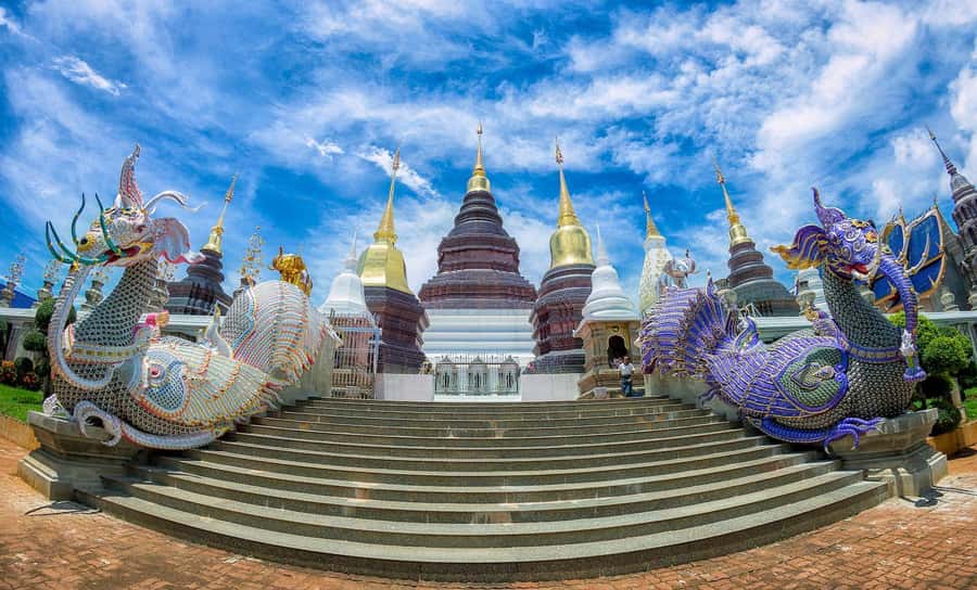 Chiang Mai: Chiang Dao Caves and Jungle Trek with Lunch - Wat Ban Den’s blue colors: the temple stop that balances the day