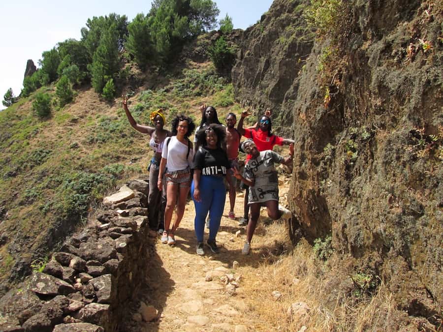 Cova–Paúl Valley Trek: Santo Antão Day Trip by Ferry - Riding up to Cova de Paúl: the crater rim comes first