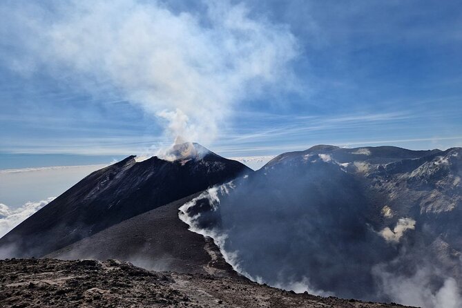 Etna North: Guided trekking to Summit volcano craters - Top views: gas emissions, volcanic bombs, and sulfur colors