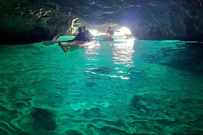 Leuca kayak tour + swimming + speleo-trek in cave - River Cave: Swim + Short Speleological Trek (the highlight stop)