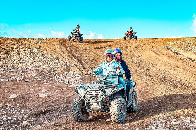 Marrakech: Agafay Desert Quad Biking & Camel Trek & Dinner & Show - Quad biking in the Agafay: 40 minutes of real action
