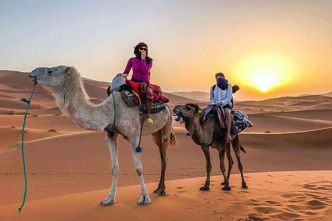MERZOUGA DESERT TREK - 3 DAYS From Marrakech - Erg Chebbi at Sunset: 1-Hour Camel Ride to the Oasis Camp