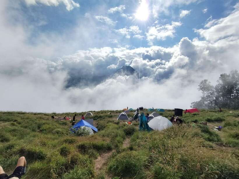 Mount Rinjani Climbing 2D/1N Summit Trek 3726M - Camp life at Sembalun Crater Rim: meals, water, and toilets