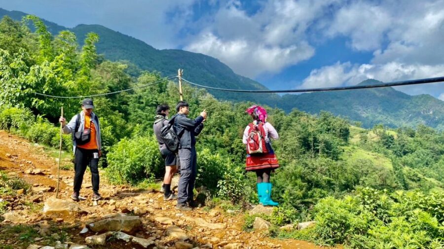 Mountain Views And Villages Trek - Sapa pick-up and the uphill start near Ham Rong and the Sapa church area