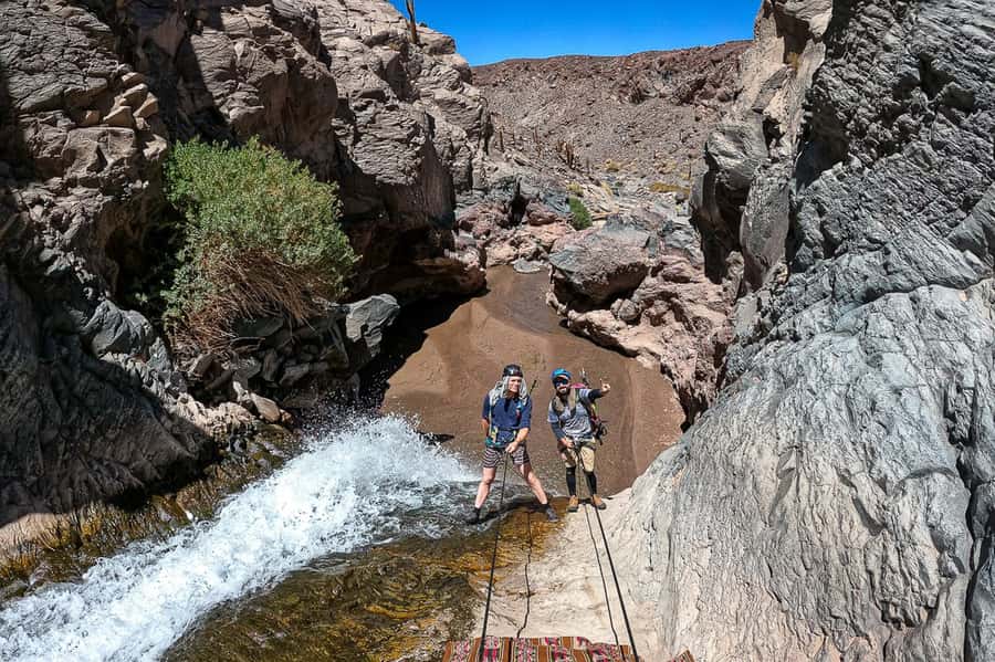 San Pedro de Atacama: Desert Tour with Canyoning & Trekking - The waterfall break and that final swim feeling