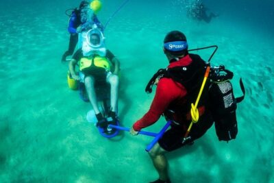 Sea Trek and Diving for handicaped people - Where you start in Costa Teguise (and how that helps)