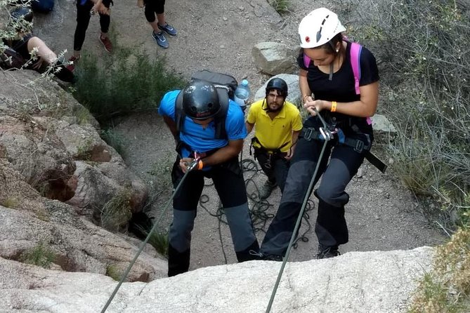 Trekking + Rapeles + Terma de Cacheuta ("Thermal Water Park") - The rappels at 13, 10, and 30 meters: adrenaline with structure