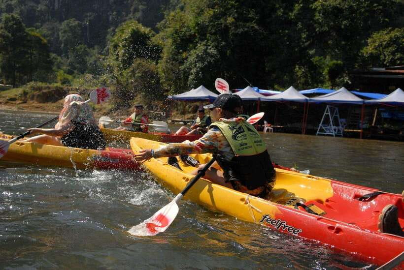 Vang Vieng: Zipline, Cave Tube, Trek, Kayak and Blue Lagoon - Cave hiking as a bonus option to see more than one side of the caves